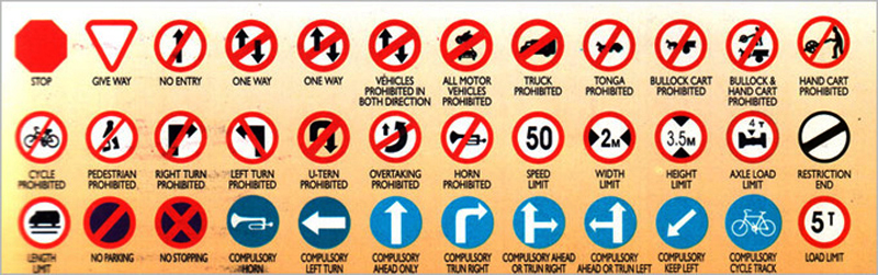 Traffic Signs Chart Pdf India